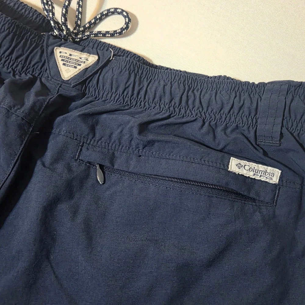Columbia PFG Shorts Mens L Black Navy Blue LOT OF 2 Fishing Performance Gear